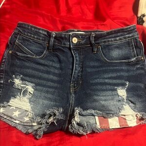 American flag Kancan jean shorts